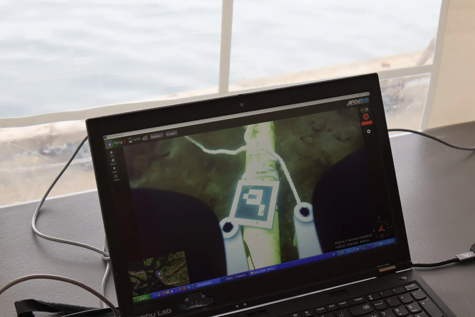 Live computer vision feed from an ROV test